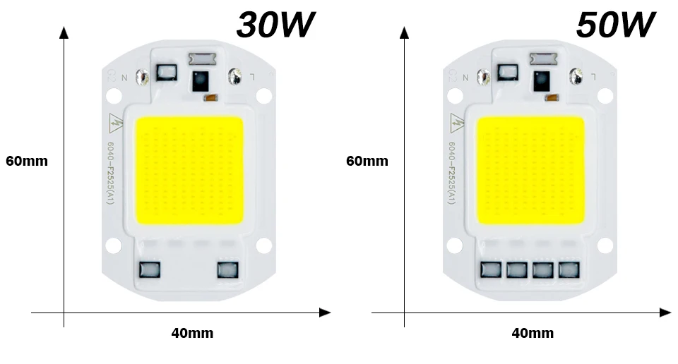 2 шт. COB светодиодный светильник 10 Вт 20 Вт 30 Вт 50 Вт IC 220 в 230 В светодиодный светильник для DIY светодиодный прожектор входной дневной холодный теплый белый прожектор