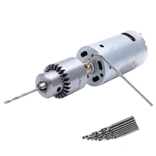  Mini Electric Hand Drill Kit DC 12V Motor with 0.3-4mm JT0 Drill Chuck Set DIY Stand PCB Wood Plastic Drilling Tools Multitools 