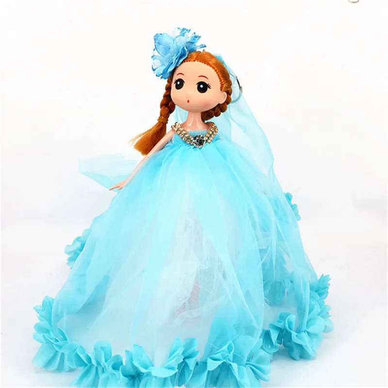 

23cm Princess Doll Toys Fashion Mini Toy Model Doll Wedding Dress Princess Dolls For Girls Key Chain Brinquedos Gift Bride
