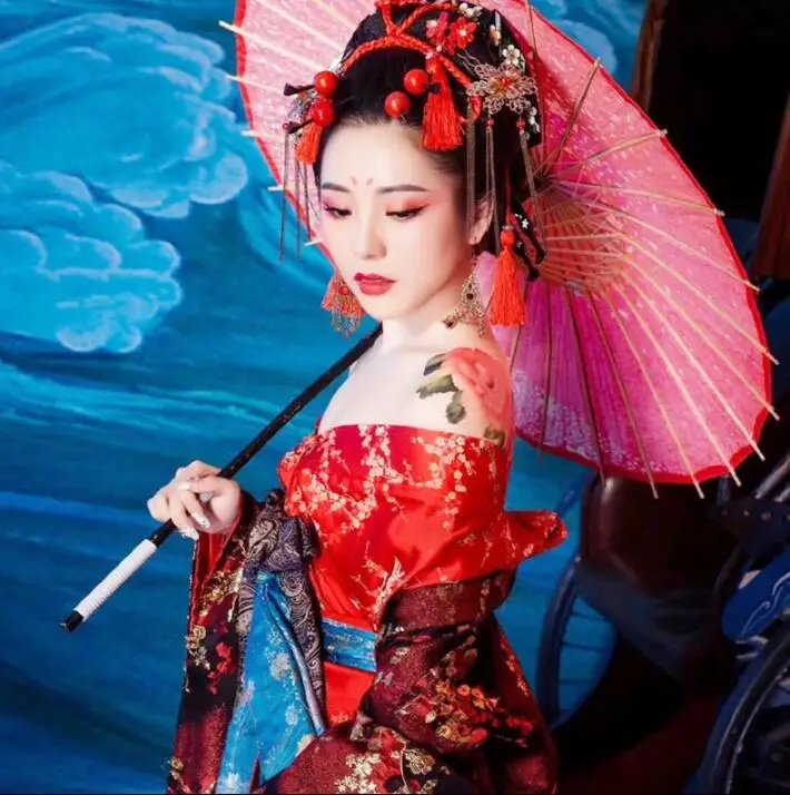 Японское кимоно на заказ, модный костюм с цветком сливы, красивое женское сексуальное платье, кимоно для выступлений, женская одежда