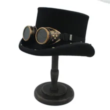 15 см 4 размера шерсть ручная работа для женщин и мужчин верхняя одежда в стиле стимпанк шляпа панк стекло магический реквизит Fedoras Beave Шляпа Волшебника