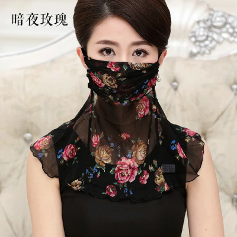 Летние тени маски Для женщин крышка маска для лица женский открытый против пыли шеи УФ-шелк солнцезащитный крем дышащий тонкий срез шарф