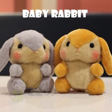Небольшой lop Ушастый кролик кукла кулон из желтого lop Ушастый Кролик плюшевая игрушка брелок подарок плюшевая игрушка на высоком каблуке 12 см