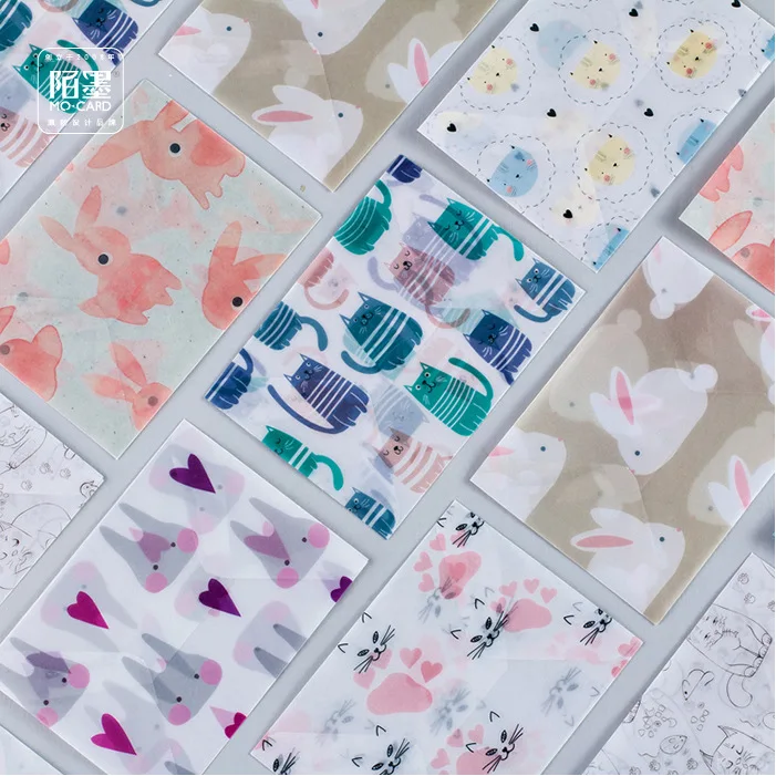 

3 Enveopes and sealing stickers/pack Cartoon Envelope Parchment Paper Photo Postcard Bookmark Card Holder Storage Cute Envelope