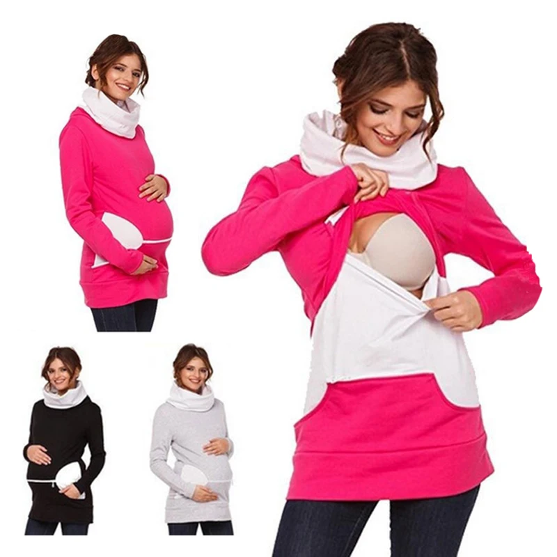 

Autumn Warm Women Breastfeeding Sweatshirt Winter Maternity Clothing Tops Nursing Hoodie Lactation Clothes for Pregnant Mothers