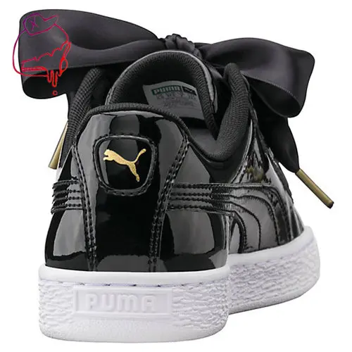 2018 Оригинал PUMA Basket Heart Patent Для женщин кроссовки замшевые Атлас бадминтон обувь