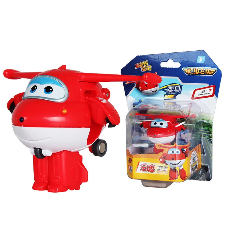 Brand New 6CM Super Wings Jett Toys Mini Planes Transformation Robot