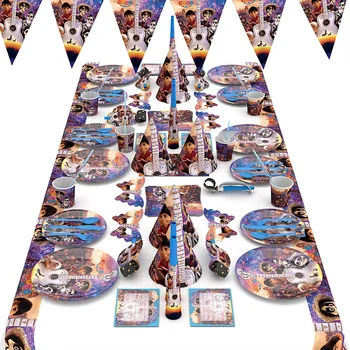 

Party Tableware Set for 12 kids Hot Movie COCO Party Supplies Miguel Kids Birthday Party Decoration 188pcs