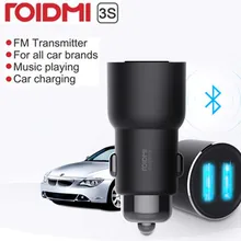 Youpin roidmi 3s bluetooth 5v 3.4a carregador de carro leitor música fm aplicativo inteligente para iphone e android controle inteligente mp3 player