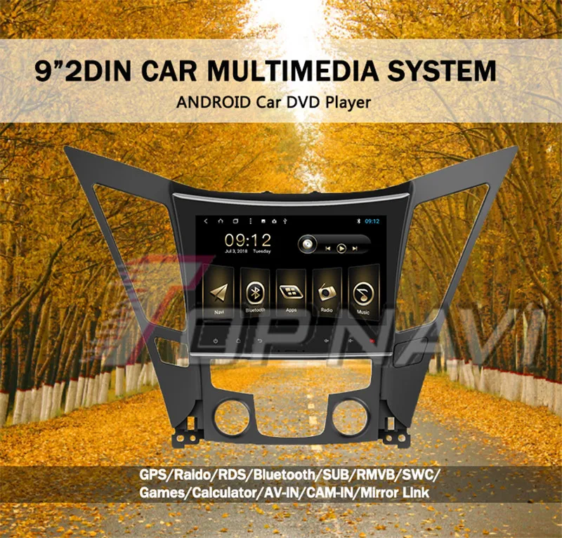 radio 2din For Hyundai Sonata 2012