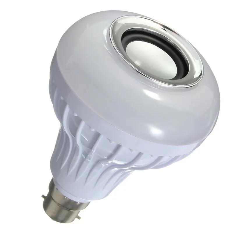 Smuxi AC100-240V 12 Вт B22 LED RGB белый беспроводной bluetooth-динамик лампочки музыка играет аудио лампа с 24 ключ пульт дистанционного управления
