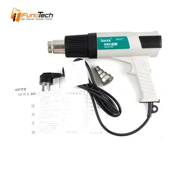 

QUICK 885 Universal LCD SMD Electronic Thermostatic hot air Heat Gun intelligent welding gun soldering station for Mobile Repair