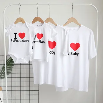 

love Tshirt family matching clothes look mother daughter dad son tshirts mommy and me clothes mom baby tee shirts family outfits
