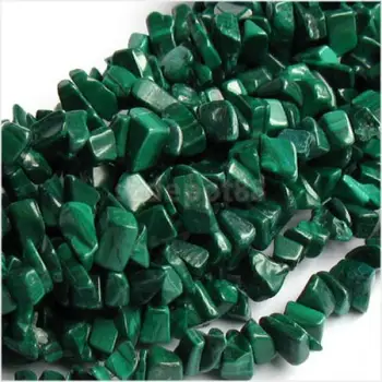 

Natural Malachite Chip Loose Beads Strand 34 Inch