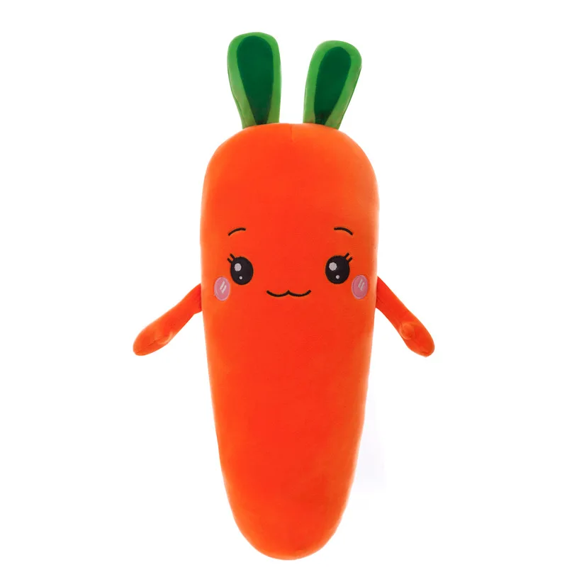 

Carrot Down Cotton Long Pillow Soft Filled Four-sided Bullet Vegetable Carrot Down Toy Birthday Girl Pillow Cheap Toy