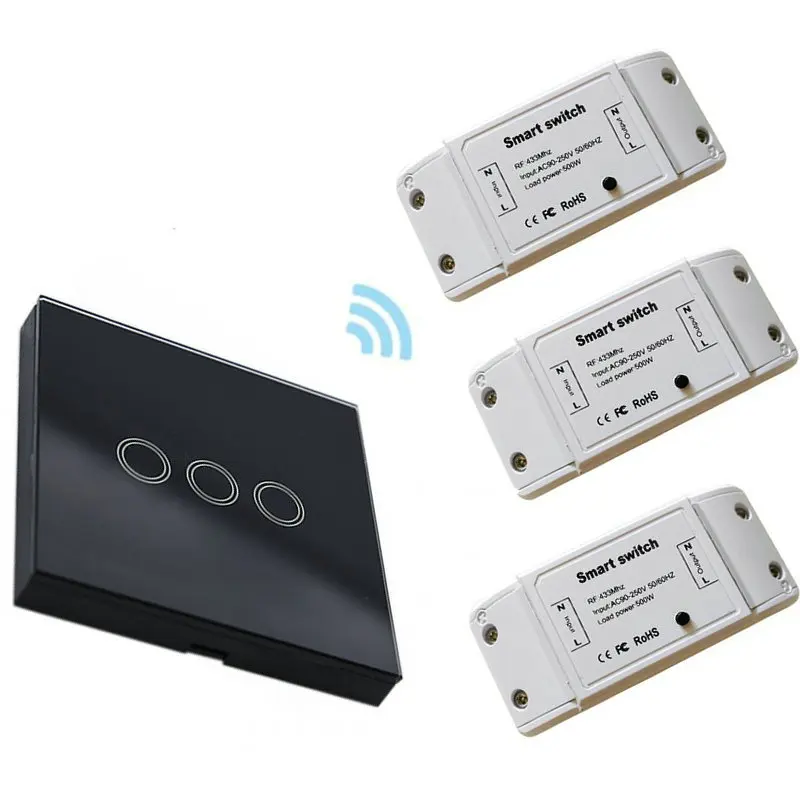 

86 type RF433 smart touch screen transmitter smart switch diy module, no need rewire