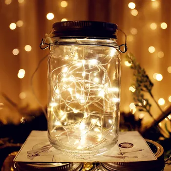 

Outdoor Waterproof IP65 LED Solar Mason Jar Lid Lights Decorative Christmas Garden led String Star Firefly Jar Lids Lights