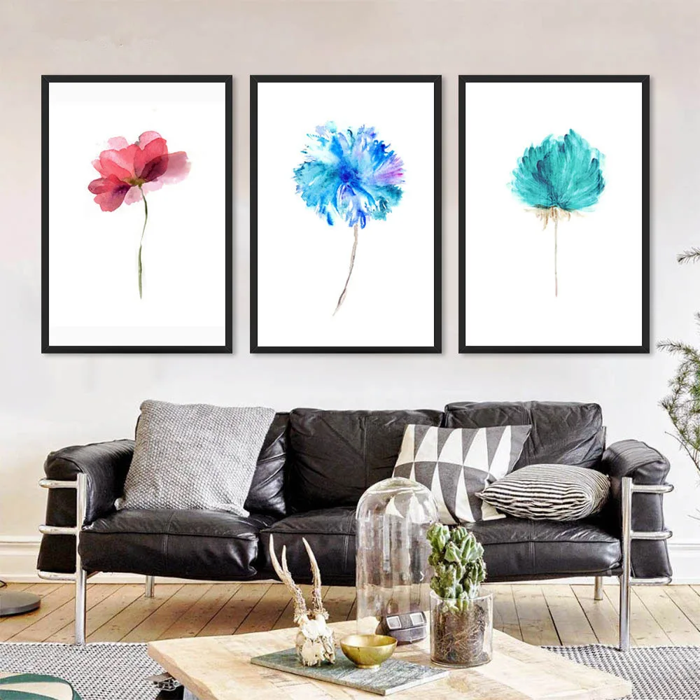 NICOLESHENTING-Watercolor-Plant-Flower-Canvas-Poster-Minimalist-Art-Canvas-Wall-Picture-Print-Modern-Home-Room-Decotion