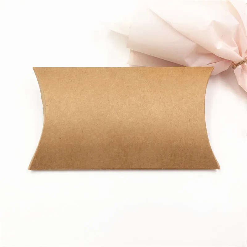 24 шт./лот 12,5x7,5x2 см узоры подушки Подарочный пакет бумажный пакет для маленьких ювелирных изделий День рождения День Святого Валентина коробка для упаковки подарка - Цвет: Brown