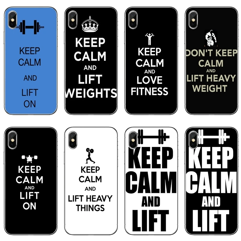 

keep calm lift on Fitness Motivation For Apple iPhone X XR XS Max 8 7 plus 6s 6 plus SE 5s 5c 5 4s 4 Soft phone cover case
