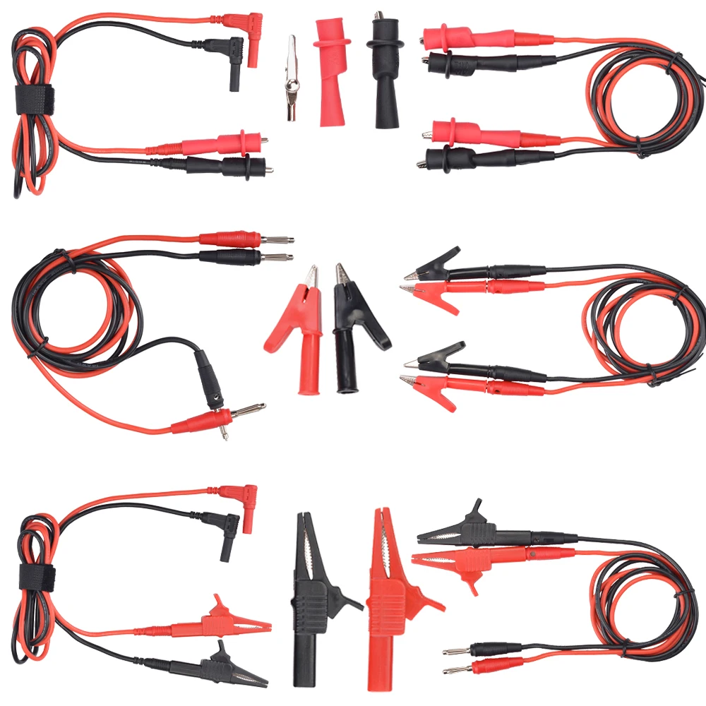 Мультиметр тестовый комплект силиконовый 4 мм электронный специализированный набор тестовых проводов задний зонд Аллигатор пирсинг аксессуар-крючок с коробкой