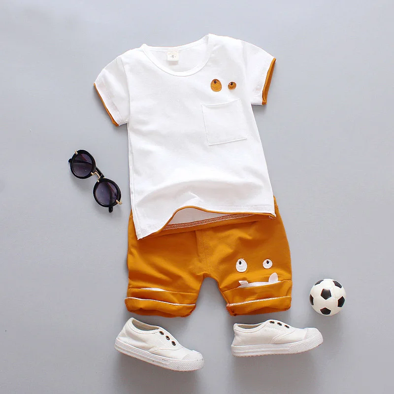 

Summer Baby Boys Clothes Short Sleeve Cartoon Eyes Print Tops T-shirt Shorts Toddler Casual Outfits Sets 2019