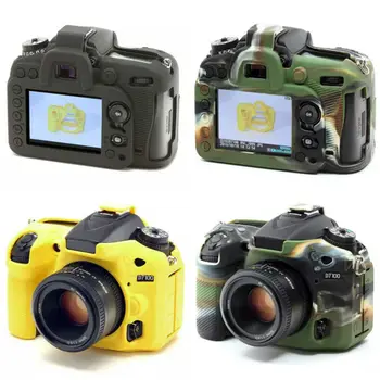 

Soft Silicone Rubber Camera Protective Body Cover Bag Case Skin For Nikon D7200 D7100 Camera Yellow Black Camouflage Color