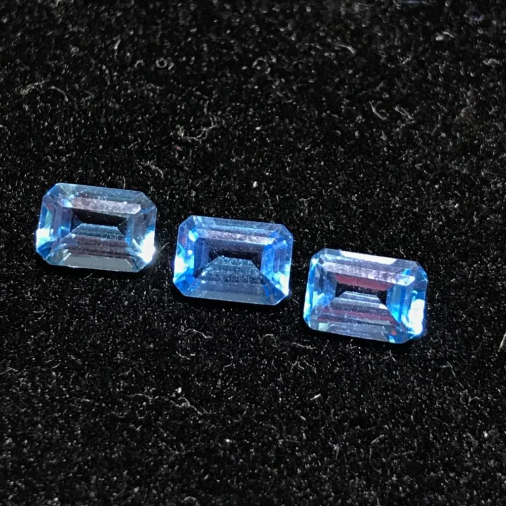VVS 5 мм* 7 мм изумрудная огранка топаз Драгоценный Камень Натуральный светло голубой топаз Свободный Камень для ювелирного магазина
