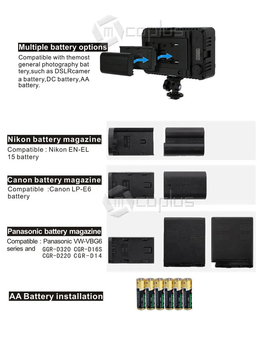 Вспышка-подсветка с разборным штативом для цифровых камер Canon/Nikon/Pentax/Sony/Panasonic/Olympus VS CN-160