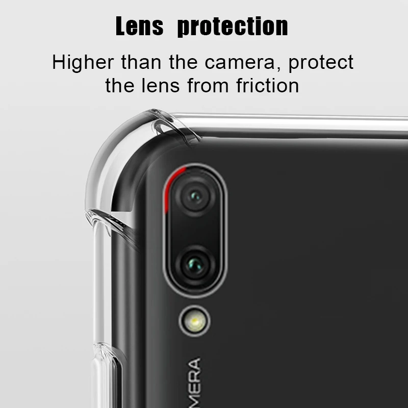 Противоударный прозрачный мягкий чехол из ТПУ для Huawei Y6 Y7 Prime Y9 2019 Y5 2018 Honor 7C Pro 5 99 7A