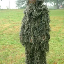 Лесной дизайн камуфляж охота Ghillie костюм Тип Травы одежда, yowie Снайпер 3D бионический костюм Джунгли белая пустыня