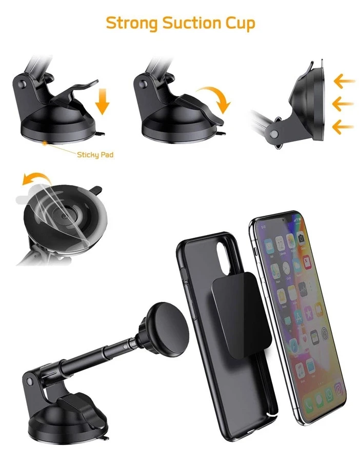 

Suef Magnetic Phone Car Mount, Hands-Free Universal Magnetic Phone Holder for Car Dashboard and Windshield