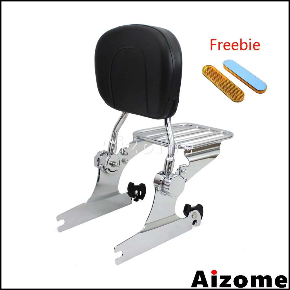 Adjustable Backrest Sissy Bar Luggage rack For Harley Softail Fat Boy