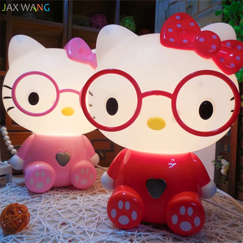 Cartoon Kitty Cat Night Light Glasses Hello Kitty Night Lamp Touch