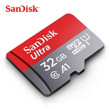 Двойной Флеш-накопитель SanDisk 32GB MicroSD карты памяти на 16 Гб 64 Гб 128 ГБ TF Карта U1 A1 Class10 UHS-I 200 ГБ 256 ГБ SDHC/SDXC карт для смартфона 100 МБ/с