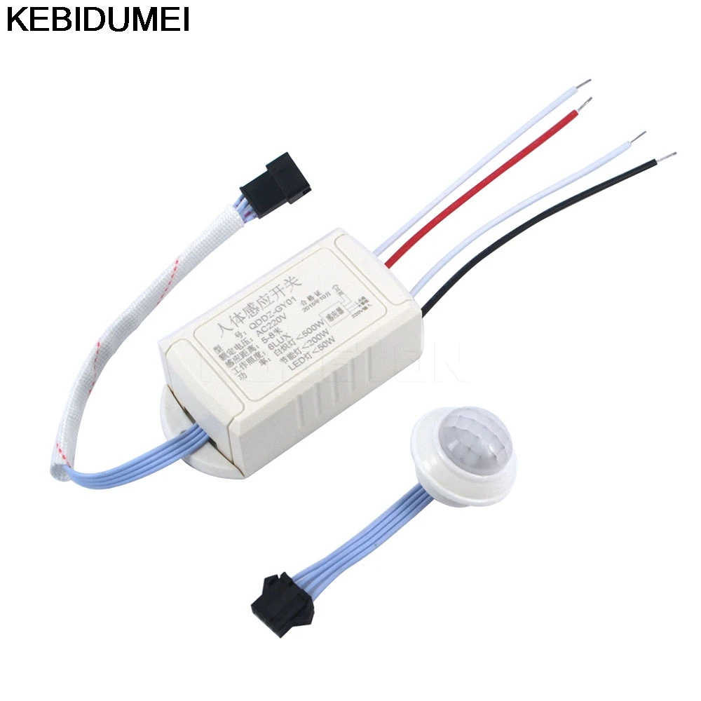 electrodom/ésticos fegayu Interruptor de Sensor de Infrarrojos iluminaci/ón de Cocina, Mini Interruptor de Sensor de Cuerpo Humano autom/ático de pl/ástico ABS Ajustable 220 V para Luces