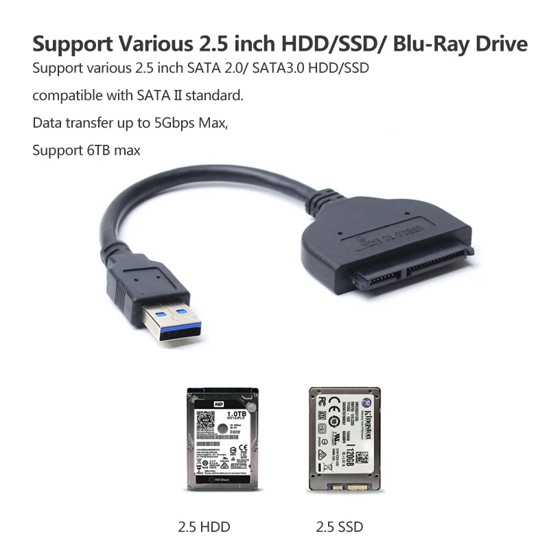 ULT Best 2 шт. SATA USB 3 0 к последовательному ATA 22pin адаптер жесткий диск кабель конвертер