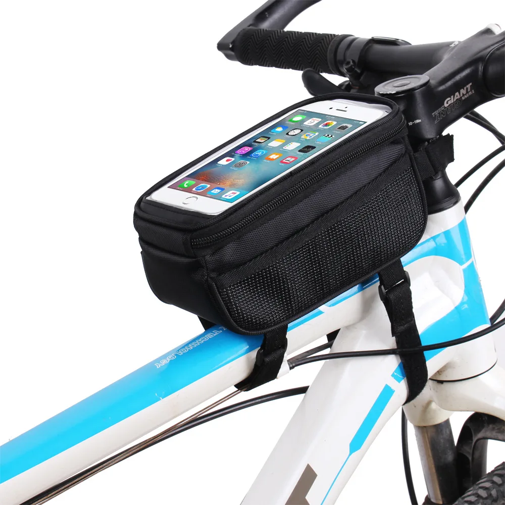 Best B-SOUL 1.5 L/5.5 Inch Bicycle Bag Bike Front Frame Bag Waterproof Touch Screen Cycling Bag Tube Storage Bag For Mobile Phone 1