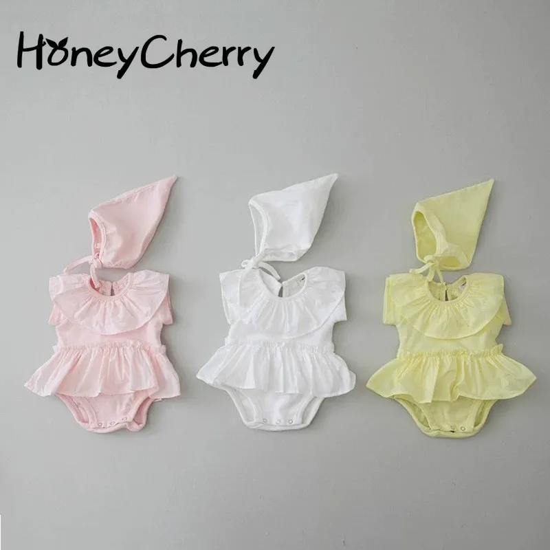 

Summer Newborn Bodysuits New Girl Baby Sweet Princess Lace Cotton Climbing Dress Baby Girl Summer Clothes