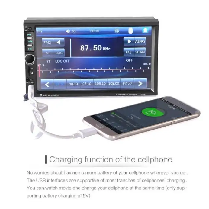 Excellent Bluetooth Car Stereo Audio In-Dash Aux Input Receiver SD/USB MP5 Player 6