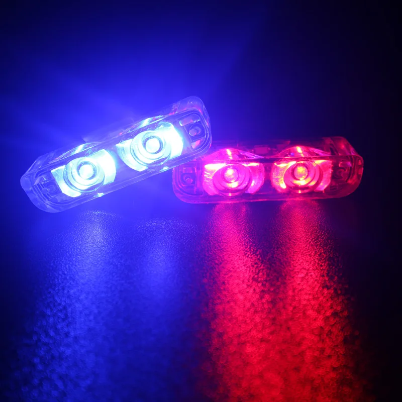 Горячая Распродажа 12V 2X2 4LED высокое Яркость красные синие огни для полицейской