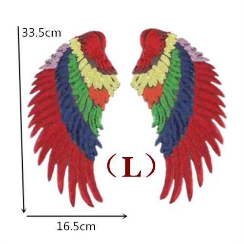 6 цветов большая блестка патч DIY Крылья Ангела железо на патчи для детской одежды Пришивные вышитые патч-мотив наклейки для аппликаций - Цвет: Colourful L