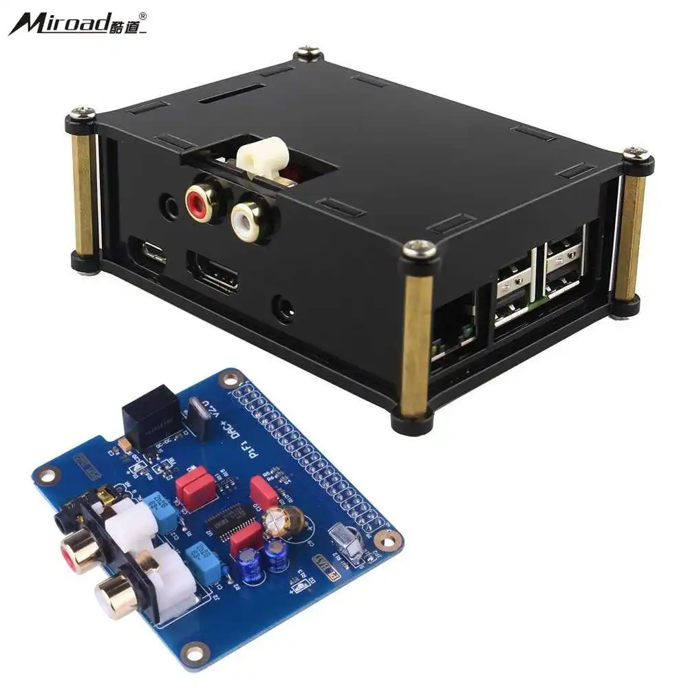 

Miroad I2S Interface PiFi DIGI DAC+ HIFI Digital Audio Sound Card +Acrylic Case for Raspberry pi 3 2 Model B B+ V2.0 Board SC08C