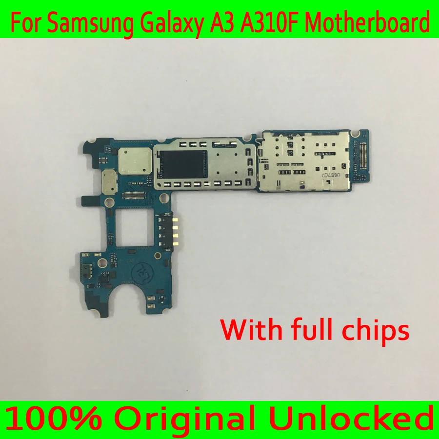 

Single / Dual Sim Card for Samsung Galaxy A3 A310F Motherboard,100% Original unlocked for Samsung A310F Logic board,Good Tested