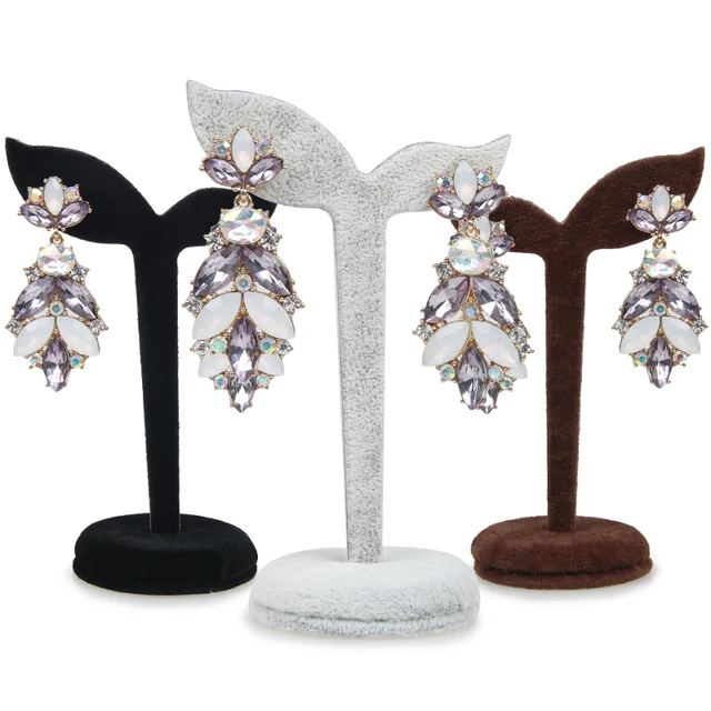 New Arrival 4 Color Velvet Earring Display Stand Props Stud Earrings