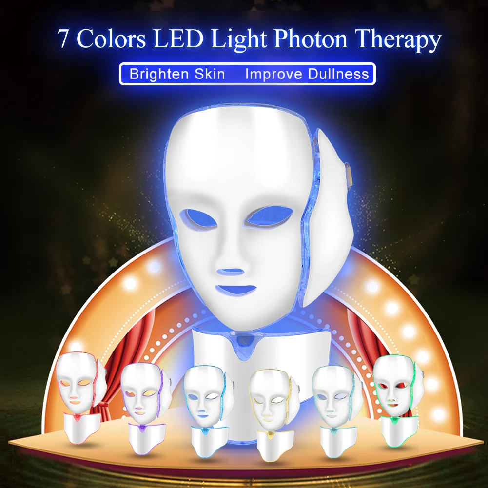 7 Color Light LED Facial Mask Photon Tighten Pores Skin Rejuvenation ...