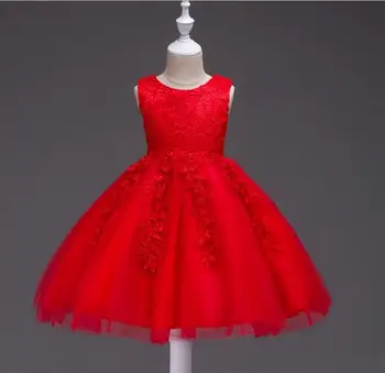 

2017 HOT Girl Dresses Children dress Girl hookless sleeveless dress Princess Bridesmaid Wedding Birthday Party Dress #802