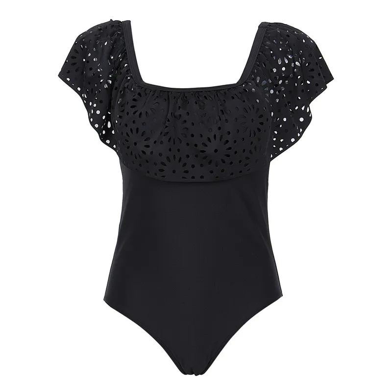 Ruffle Style Swimwear Bathing One Piece Summer Beach Swimming Suit Slash Neck Off Shoulder Women