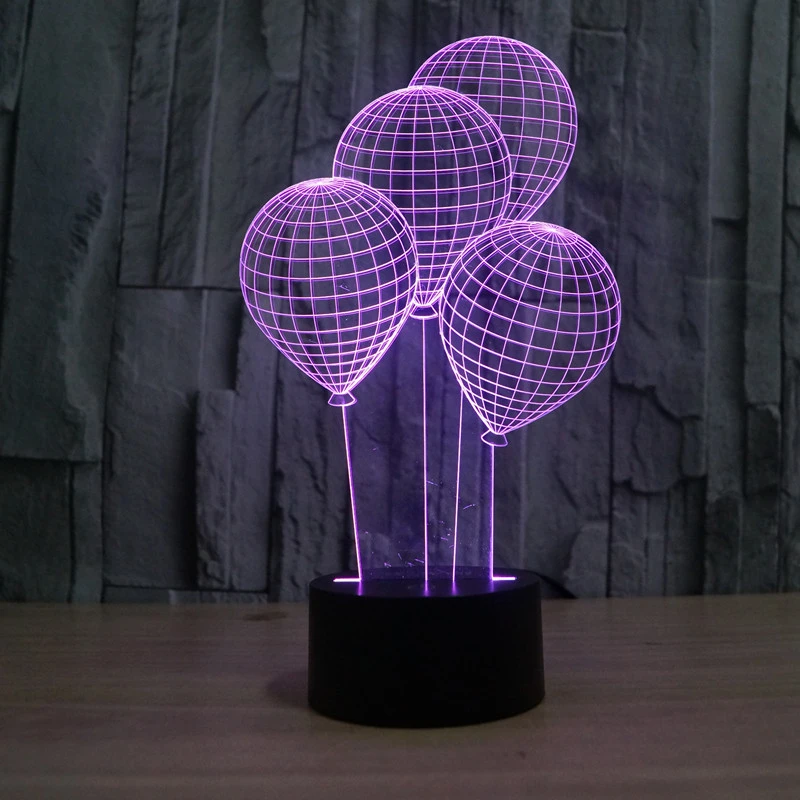 新しいバルーン3dランプledアクリルランプライトタッチスイッチステレオ視覚イリュージョンランプカラフルな常夜灯 Light Touch Illusion Lamp3d Lamp Aliexpress