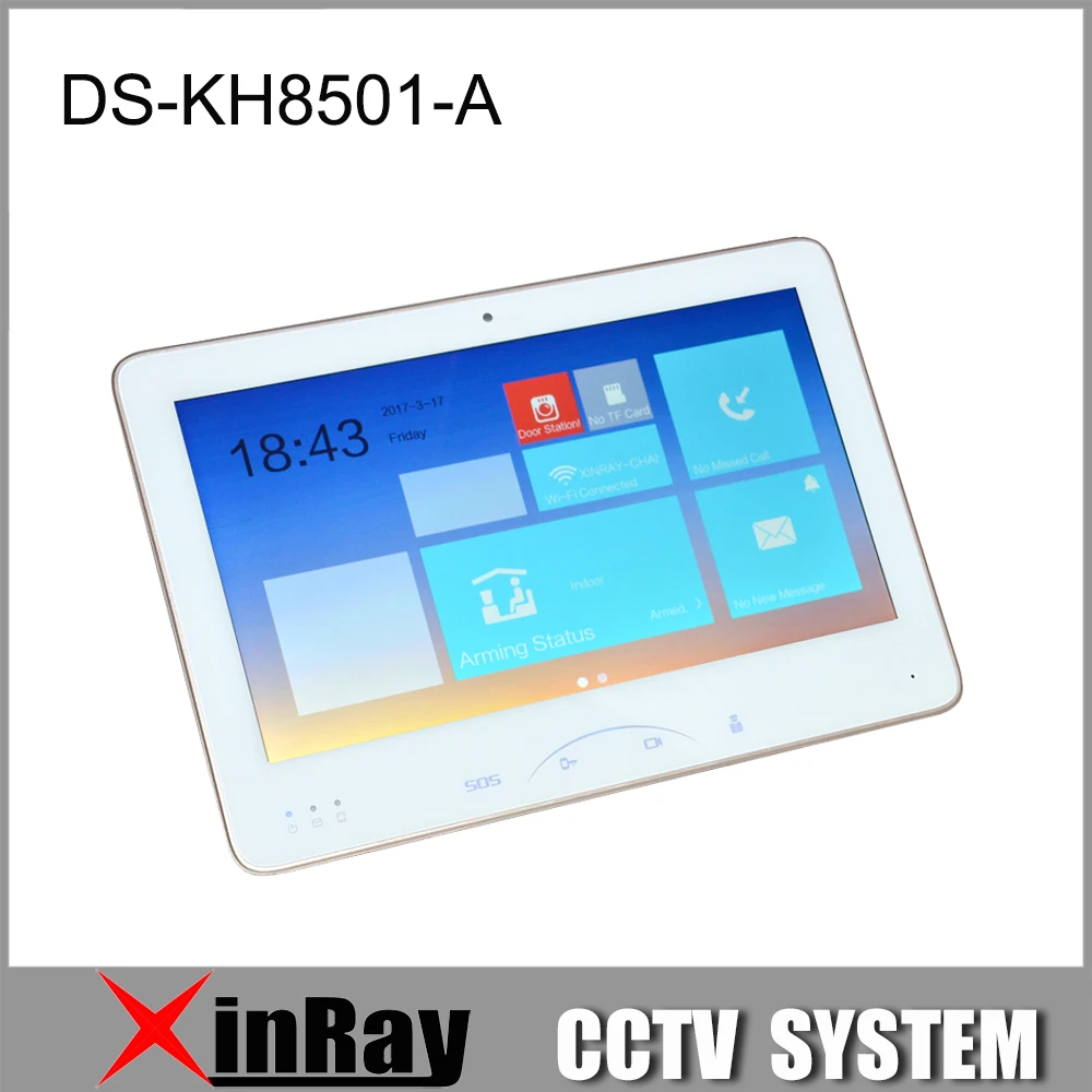 

Hikvision Indoor Video Intercom DS-KH8501-A with 10'' Color Touch Screen 8 Access 0.3MP Camera TF Car Upto 128G